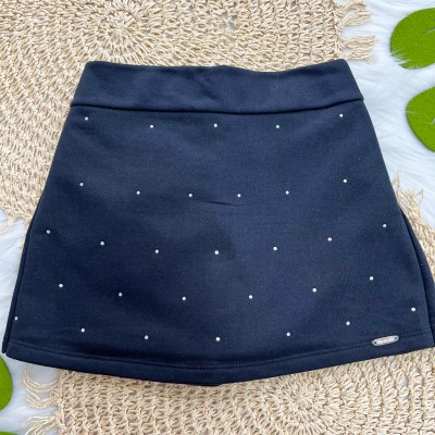 Conj Blusa Floral e Shorts Saia com Stras